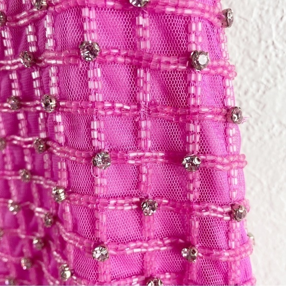 Khanums Kefi Crystal Embellished Beaded Mini Dress Pink Small Cocktail Party - Picture 12 of 12